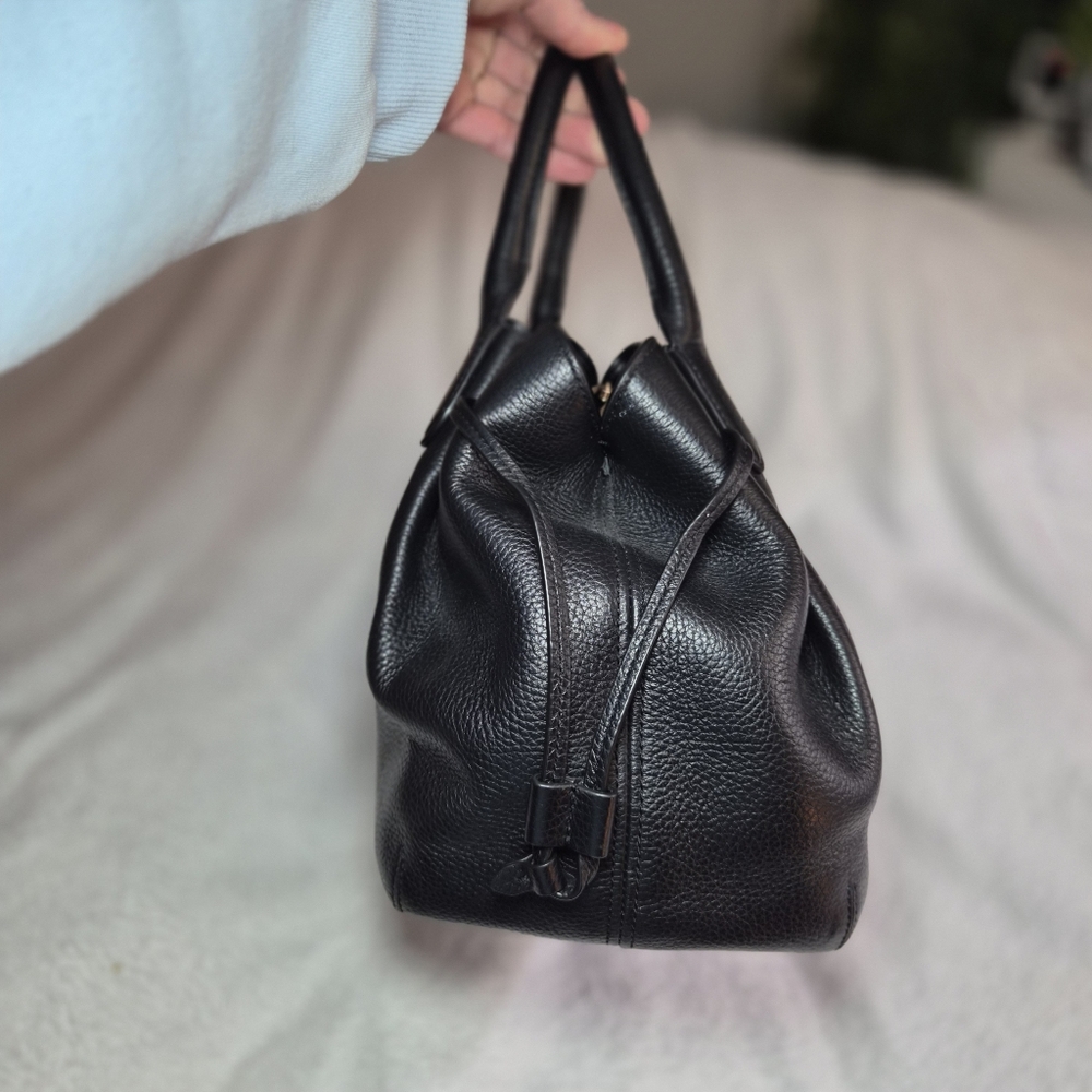 Kate Spade Dumpling LRG Satchel BLK Pebbled Leather Crossbody Bag K8134 W/patch - Picture 6 of 11